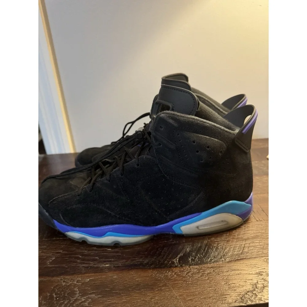 Size 11.5 - Air Jordan 6 Retro Aqua Black/Blue/Purple CT8529-004